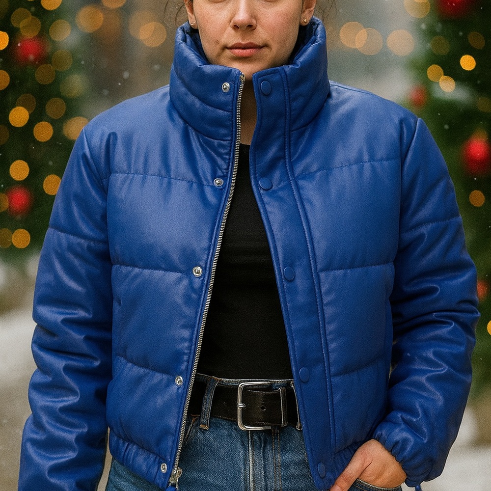Women's Blue Puffer Jacket